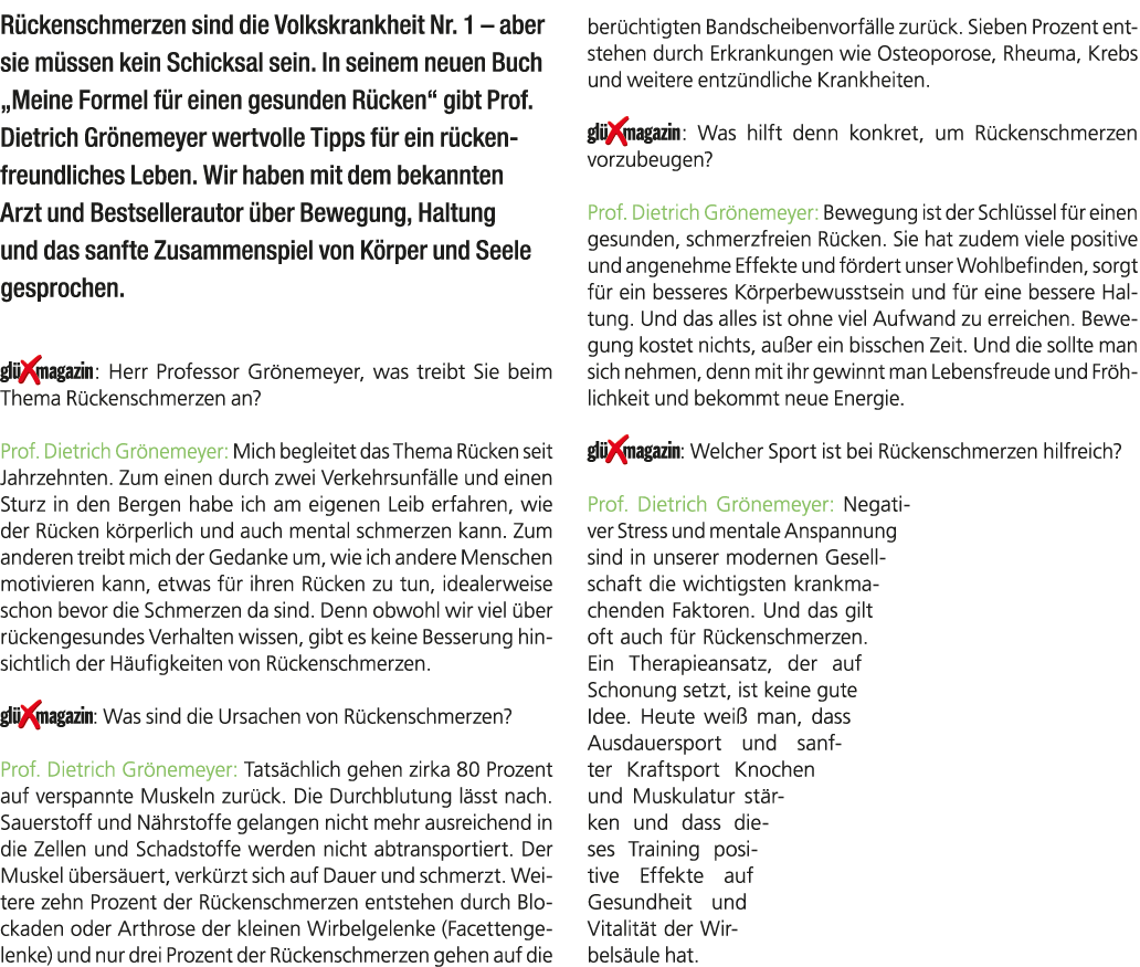 R ckenschmerzen sind die Volkskrankheit Nr. 1 – aber sie m ssen kein Schicksal sein. In seinem neuen Buch „Meine Form...