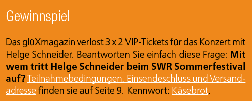 Gewinnspiel Das gl Xmagazin verlost 3 x 2 VIP Tickets f r das Konzert mit Helge Schneider. Beantworten Sie einfach di...