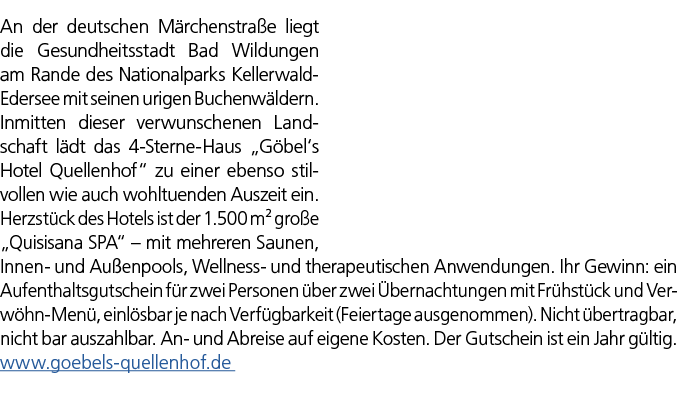 An der deutschen M rchenstra e liegt die Gesundheitsstadt Bad Wildungen am Rande des Nationalparks Kellerwald Edersee...