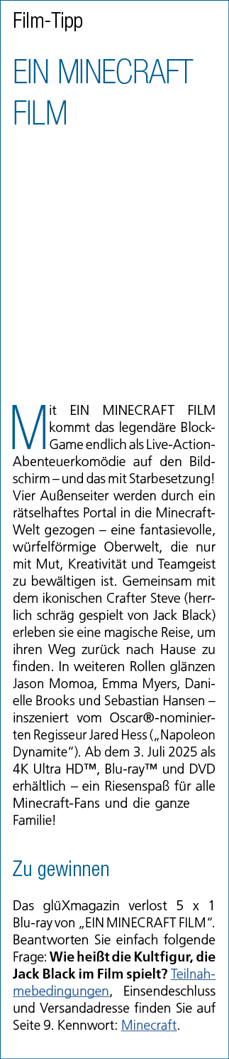 Film Tipp EIN MINECRAFT FILM Mit EIN MINECRAFT FILM kommt das legend re Block Game endlich als Live Action Abenteuerk...