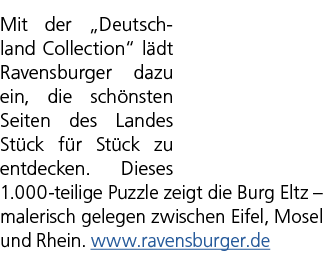 Mit der „Deutschland Collection“ l dt Ravensburger dazu ein, die sch nsten Seiten des Landes St ck f r St ck zu entde...