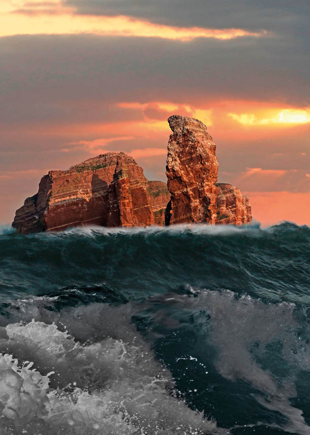 Lange Anna im Sturm, Norseeinsel Helgoland