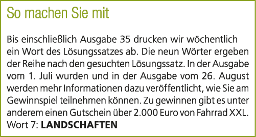 So machen Sie mit Bis einschlie lich Ausgabe 35 drucken wir w chentlich ein Wort des L sungssatzes ab. Die neun W rte...