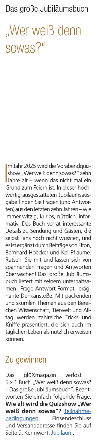 Das gro e Jubil umsbuch „Wer wei denn sowas?“ Im Jahr 2025 wird die Vorabendquizshow „Wer wei  denn sowas?“ zehn Jah...