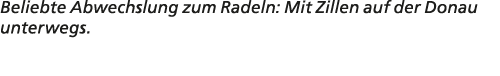 Beliebte Abwechslung zum Radeln: Mit Zillen auf der Donau unterwegs.