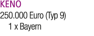 KENO 250.000 Euro (Typ 9) 1 x Bayern 