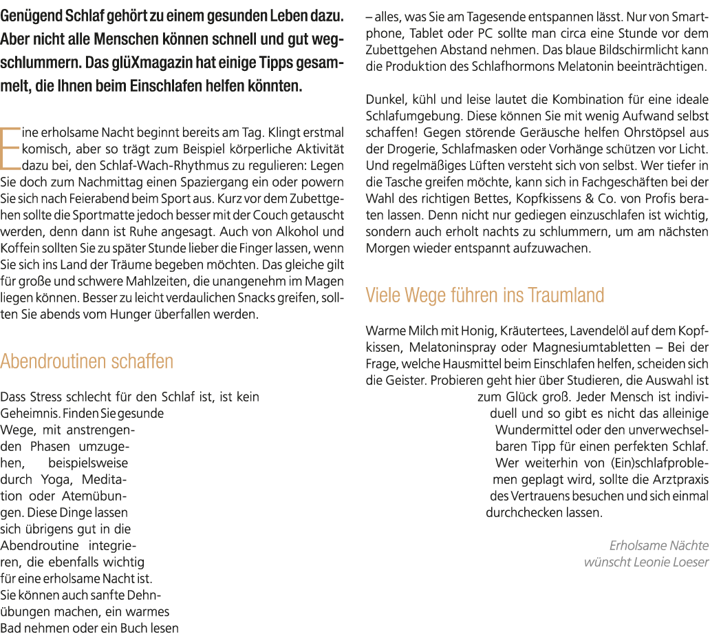 Gen gend Schlaf geh rt zu einem gesunden Leben dazu. Aber nicht alle Menschen k nnen schnell und gut wegschlummern. D...