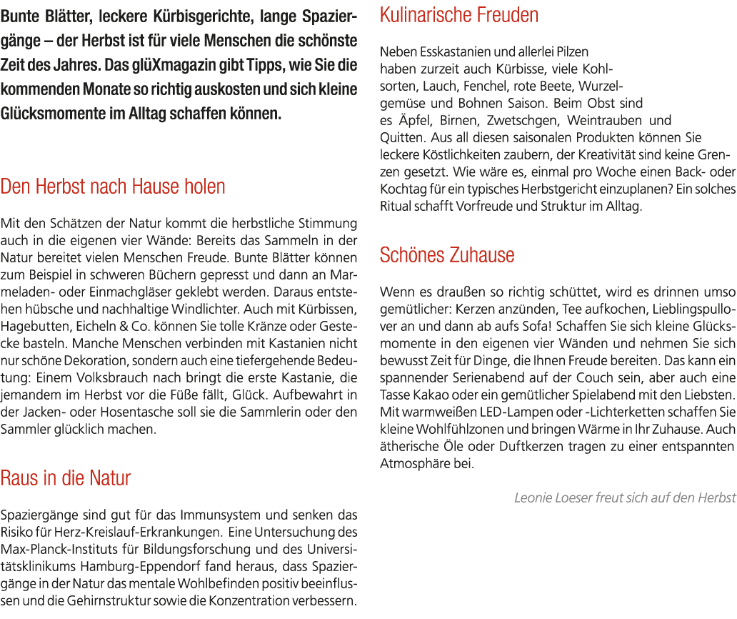 Bunte Bl tter, leckere K rbisgerichte, lange Spazierg nge – der Herbst ist f r viele Menschen die sch nste Zeit des J...