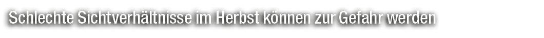 Schlechte Sichtverh ltnisse im Herbst k nnen zur Gefahr werden
