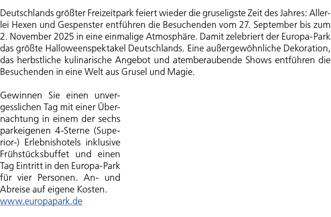 Deutschlands gr ter Freizeitpark feiert wieder die gruseligste Zeit des Jahres: Allerlei Hexen und Gespenster entf h...