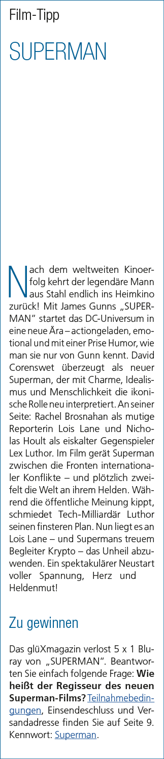 Film Tipp SUPERMAN Nach dem weltweiten Kinoerfolg kehrt der legend re Mann aus Stahl endlich ins Heimkino zur ck! Mit...