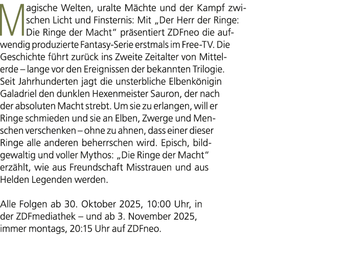 Magische Welten, uralte M chte und der Kampf zwischen Licht und Finsternis: Mit „Der Herr der Ringe: Die Ringe der Ma...