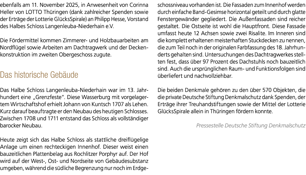 ebenfalls am 11. November 2025, in Anwesenheit von Corinna Heller von LOTTO Th ringen (dank zahlreicher Spenden sowie...