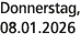 Donnerstag, 08.01.2026