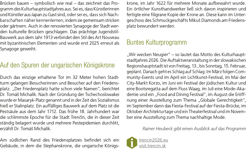 Br cken bauen – symbolisch wie real – das zeichnet das Programm des Kulturhauptstadtjahres aus. Sei es, dass K nstler...