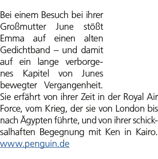 Bei einem Besuch bei ihrer Gro mutter June st t Emma auf einen alten Gedichtband – und damit auf ein lange verborgen...