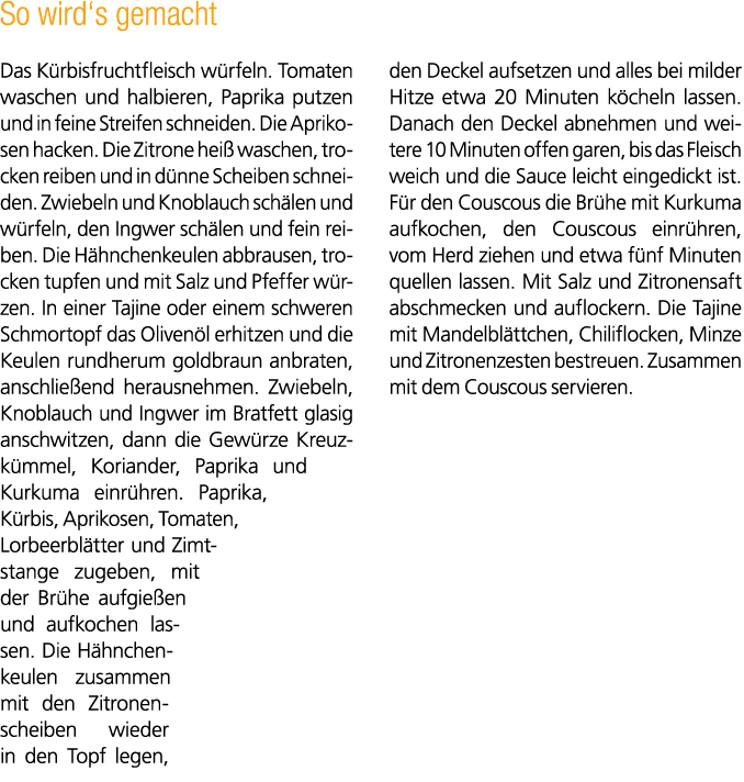Topf mit vier H hnchenschenkeln in Tomatensauce mit Zitronenscheiben, Mandelsplittern, Zimtstange und frischen Kr utern
