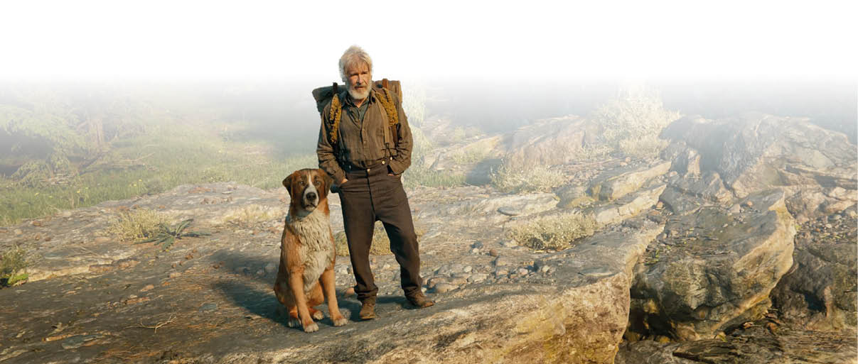John Thornton (r. Harrison Ford) und Buck   +++ Die Verwendung des sendungsbezogenen Materials ist nur mit dem Hinweis und Verlinkung auf RTL+ gestattet. +++