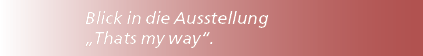 Blick in die Ausstellung „Thats my way“.