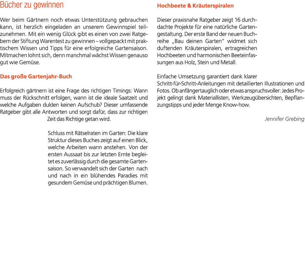 B cher zu gewinnen Wer beim G rtnern noch etwas Unterst tzung gebrauchen kann, ist herzlich eingeladen an unserem Gew...