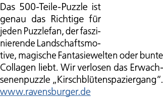Das 500 Teile Puzzle ist genau das Richtige f r jeden Puzzlefan, der faszinierende Landschaftsmotive, magische Fantas...