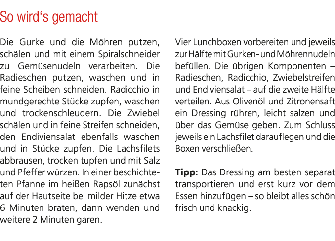 So wird‘s gemacht Die Gurke und die M hren putzen, sch len und mit einem Spiralschneider zu Gem senudeln verarbeiten....