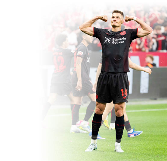Jubel nach dem Tor [goal] zum 1-0 durch Patrik SCHICK (Bayer 04 Leverkusen, #14), jubelnd, bejubelt, jubelt, jubeln, emotionen, celebrate, Goal, Tor [goal] Bayer Leverkusen - RB Leipzig, Fussball, 1.Bundesliga [Bundesliga], GER, Leverkusen, BayArena, 02.05.2026 DFL regulations prohibit any use of photographs as image sequences and/or quasi-video.