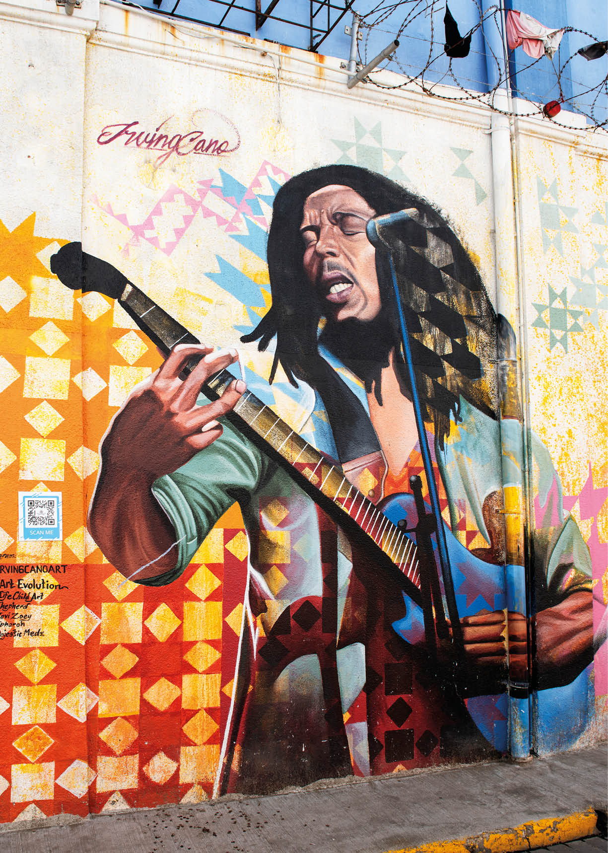 Bob Marley Wandmalerei, Water Lane Arts, Projekt, Kingston, Jamaica