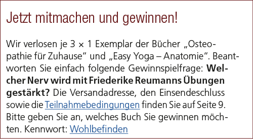 Jetzt mitmachen und gewinnen! Wir verlosen je 3 × 1 Exemplar der B cher „Osteopathie f r Zuhause“ und „Easy Yoga – An...