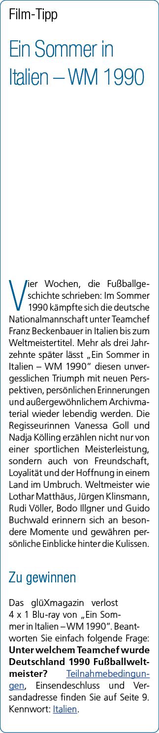 Film Tipp Ein Sommer in Italien – WM 1990 Vier Wochen, die Fu ballgeschichte schrieben: Im Sommer 1990 k mpfte sich d...