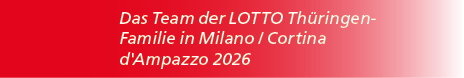 Das Team der LOTTO Th ringen Familie in Milano / Cortina d'Ampazzo 2026