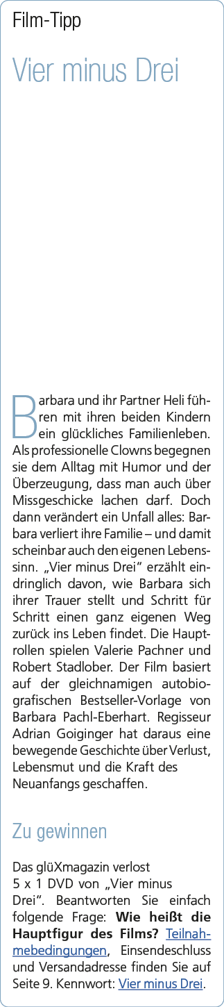 Film Tipp Vier minus Drei Barbara und ihr Partner Heli f hren mit ihren beiden Kindern ein gl ckliches Familienleben....