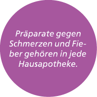 Pr parate gegen Schmerzen und Fieber geh ren in jede Hausapotheke.