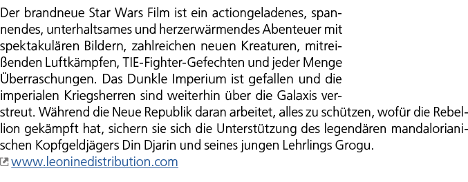 Der brandneue Star Wars Film ist ein actiongeladenes, spannendes, unterhaltsames und herzerw rmendes Abenteuer mit sp...