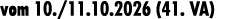 vom 10./11.10.2026 (41. VA)