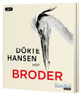Das Cover zeigt den Titel “Broder" in gro en roten Buchstaben, den Namen D rte Hansen in Schwarz und eine detaillierte Zeichnung eines Vogels mit langem Schnabel. Beschreibung von KI generiert