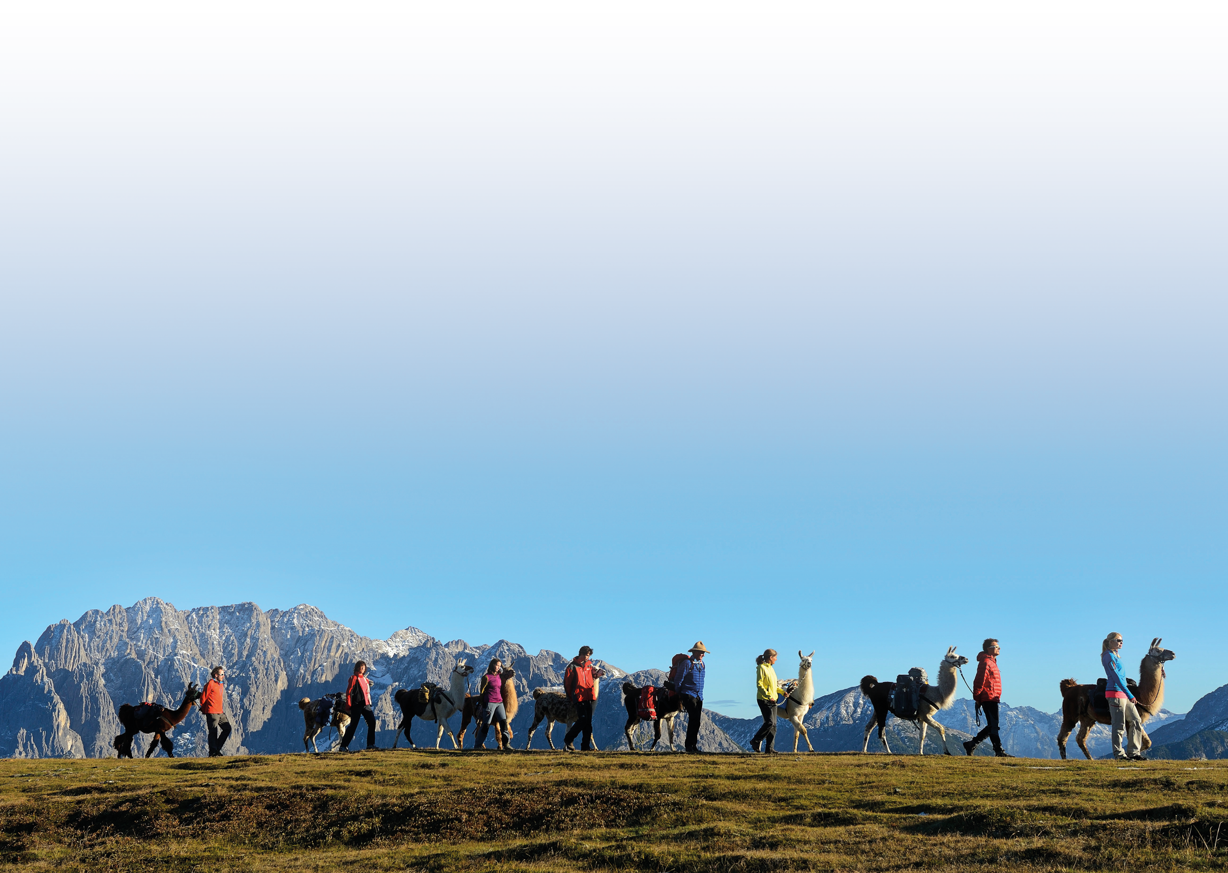 Ein klarer Himmel mit einem Farbverlauf von hellem Blau unten zu dunklem Blau oben. Beschreibung von KI generiert