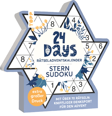Ein sternf rmiger Adventskalender mit Sudoku-R tseln und weihnachtlichen Illustrationen, der extra gro en Druck und ber 70 knifflige Denksportaufgaben f r die Adventszeit bietet.  Beschreibung von KI generiert